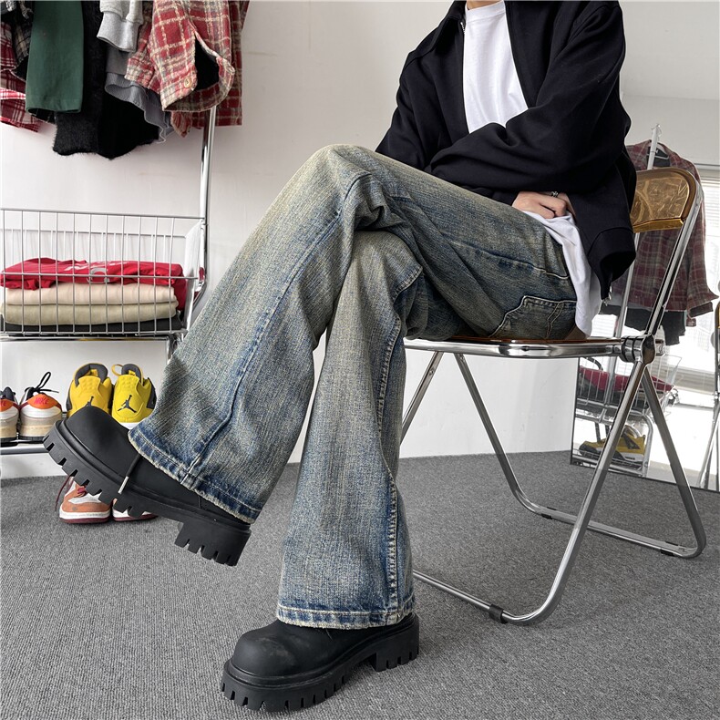 牛仔裤男士高街帅气百搭直筒韩版潮流2024秋冬ins长裤RK2227-P48,男装牛仔裤,星座412-3