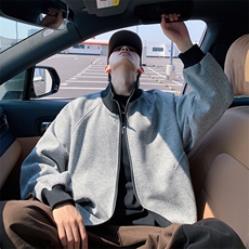 美式复古立领工装夹克cleanfit高级感短宽巴恩风外套jk2553p75，男装夹克，电商D315
