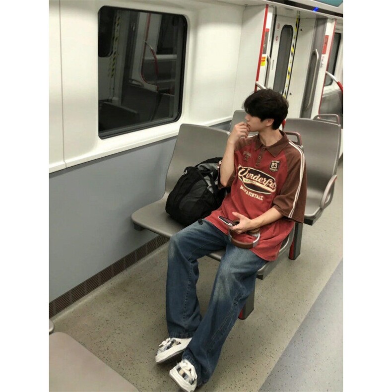 DX415LL-特P35美式复古polo衫短袖t恤男高级感痞帅半袖体恤,男装T恤,星座1007（原301D）