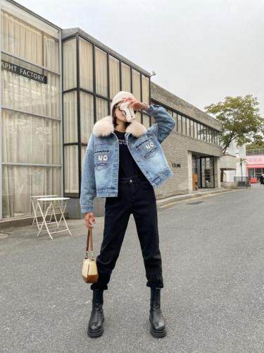 牛仔脱卸内胆派克，女装，雪儿诱惑