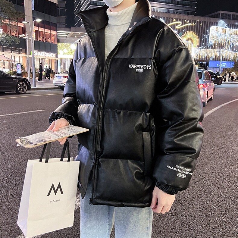 新款立领pu皮印花衣男秋冬季加厚面包服外套保暖服MY613-P115,男装棉衣,星座505-3