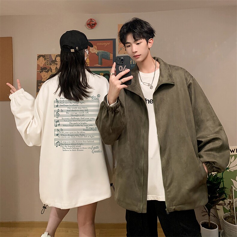 麂皮绒夹克男大码立领褂子外套JK85428-P68加绒款-P78,男装夹克,电商A040