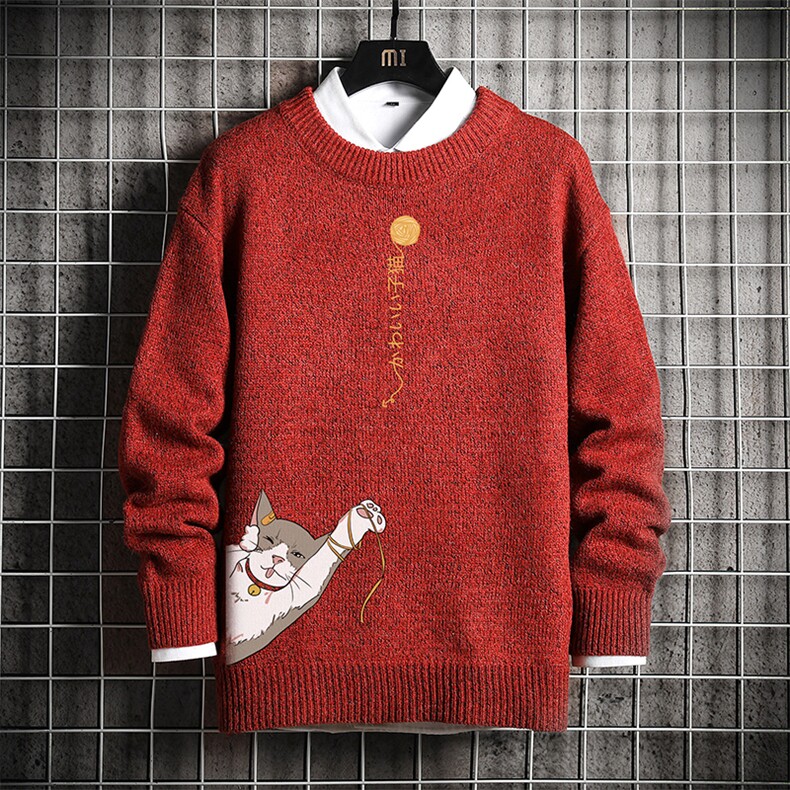 M19013-P45加绒款-P65加厚加绒毛衣男大码毛线衣男针织衫男线衫,男装针织衫/毛衣,电商A040A