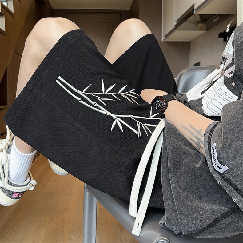 刺绣高转化中性风潮牌短裤男学生宽松416B-1-DK863-特P28限48,男装牛仔裤,星座416B-1
