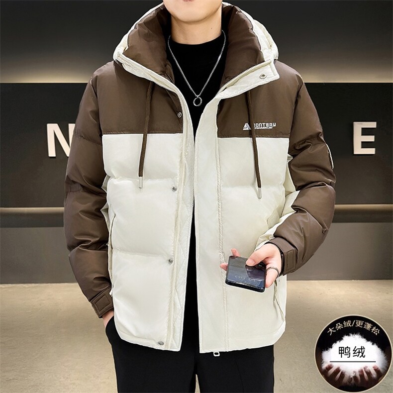 羽绒服男冬季加厚保暖白鸭绒连帽帅气短款防寒外套YR8864，男装羽绒服，星座1116A-2（原606A-1）