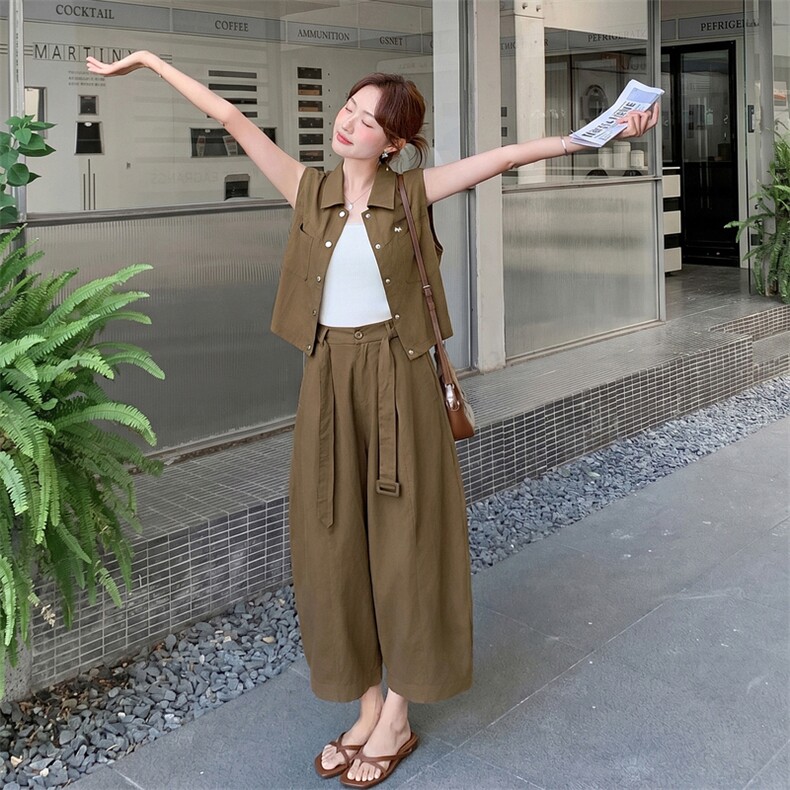 2026年夏季宽松型两件套时尚潮流轻薄,女装套装/套裙,秀美人生