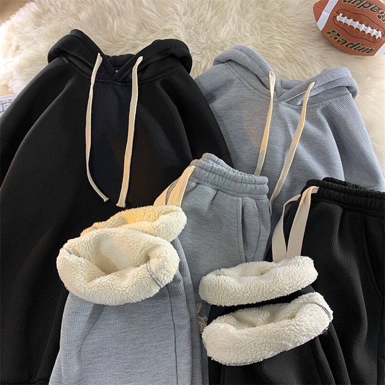8XL-M羊羔绒卫衣套装男裤子两件套加肥加大码TZ301-P120 控148图片