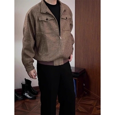 有货新款复古cleanfit千鸟格夹克男立体剪裁外套情侣JK9533-p75，男装夹克，星座1008
