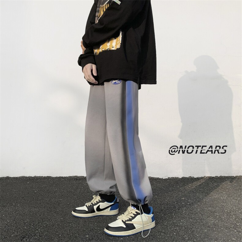 2023春新款元素撞色喷绘宽松抽绳束脚休闲运动裤KZ09-P48控68,男装休闲裤,星座914-3