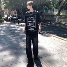 网红同款牛仔裤2025时尚男春秋季社会精神小伙舒适宽松潮流痞帅气，男装牛仔裤，星座506A