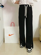 2022时尚欧货开叉抽绳直筒卫裤，女装休闲裤，L·H·X