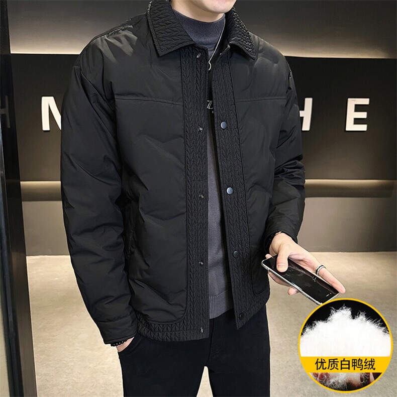 现货主推男士翻领轻薄灰鸭绒麦穗羽绒服外套上衣YR121P155,男装羽绒服,电商B226-2（原B217-2）