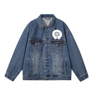 水洗牛仔外套男款春美式痞帅上衣服宽松休闲工装夹克JK1320-P128图片