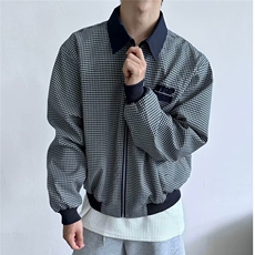 美式黑白千鸟格纹短外套男秋季新款休闲夹克潮JK727-P60，男装夹克，星座208-5