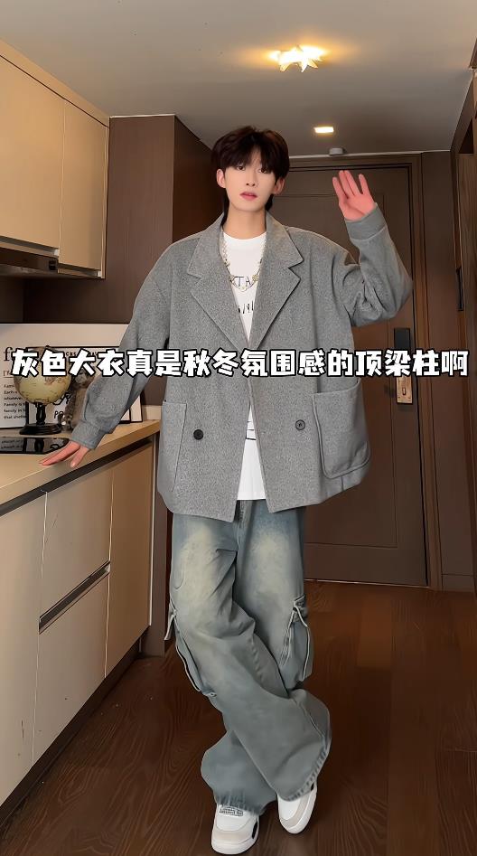 羊驼绒双排扣加绒加厚毛呢大衣504-F57-P90控128（加绒P100控148,男装毛呢大衣,星座504
