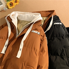 假两件加厚加绒情侣款百搭面包服棉衣715-6-MF101P118（控148），男装棉衣，星座715-6