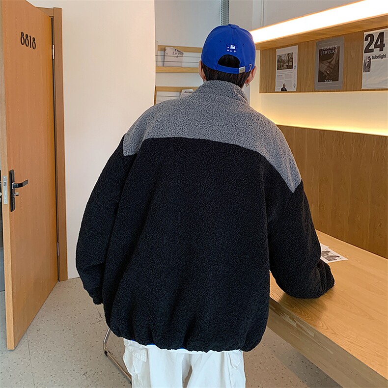 MY211-P135-拼色羊羔毛外套，女装短外套，星座1408-1