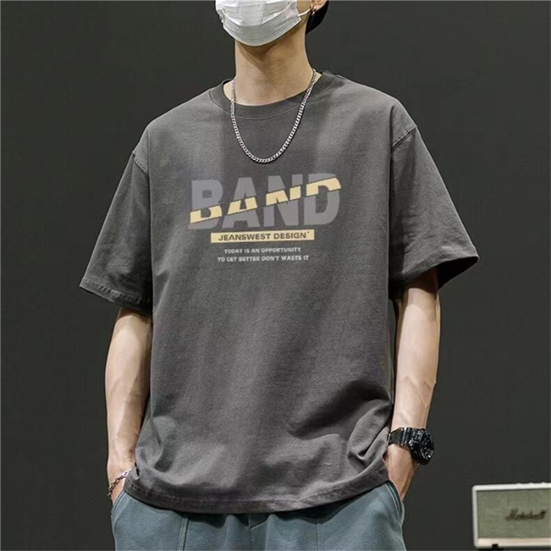 重磅纯棉美式高街白色oversize短袖T恤男夏潮牌宽松学生体恤上衣,男装T恤,星座1210-1