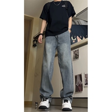 星空纹牛仔裤2025新款男宽松休闲长裤青少年百搭直筒裤GJ359P45，男装牛仔裤，电商D256A(原A064A)