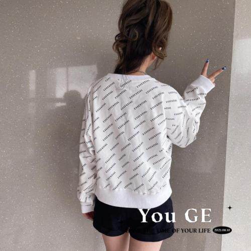 秋季印花字母卫衣，女装卫衣/绒衫，柚格