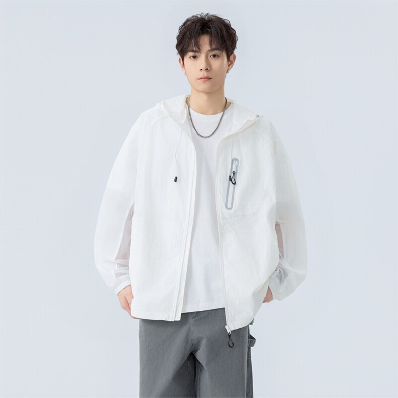 夏季中性风高品质50D尼龙皱时尚纯色防晒衣DSA157B-F7734-P55，男装防晒衣，电商A157B