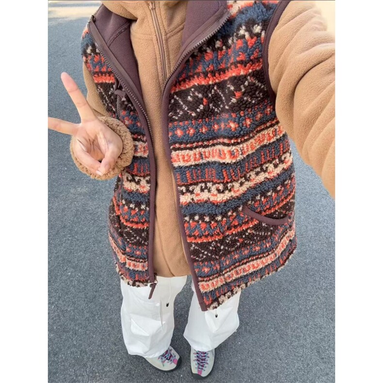 高质量摇粒绒背心费尔岛羊羔毛西部卷马甲男MJ001-P78，男装背心/马甲，星座412-3