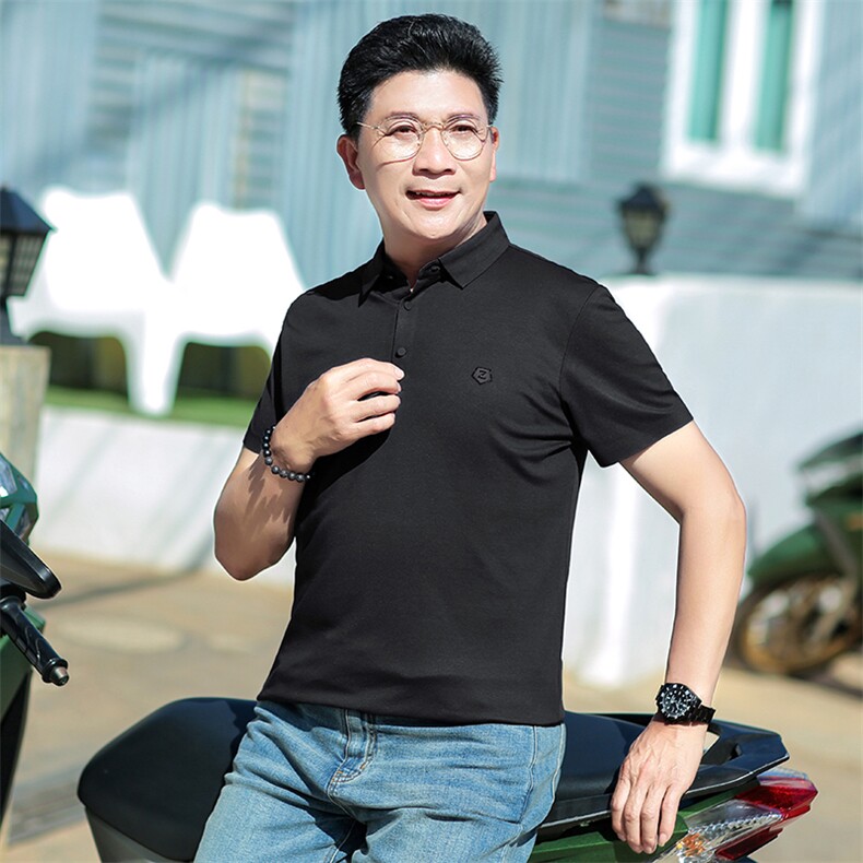 中年休闲男装翻领半袖T恤衫2023夏季新款男士polo衫薄款休闲上衣,男装Polo衫,电商B212（原钱塘6029）