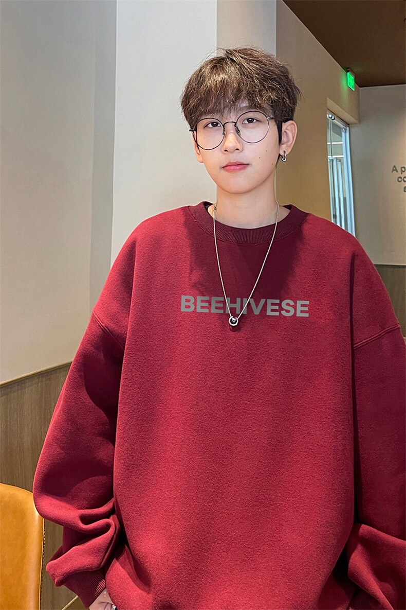 ！圆领卫衣男装港风长袖t恤男外套男WY504-特P23,男装卫衣,电商B371