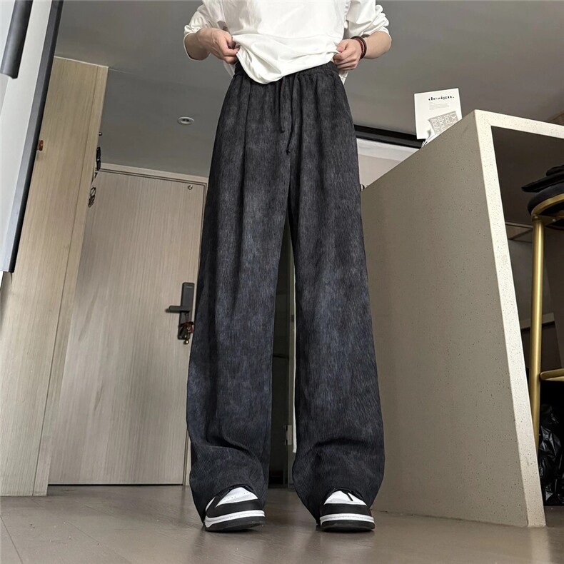 现货网图抖音品质夏季垂感扎染凉感休闲裤K2526P30,男装休闲裤,星座1904A