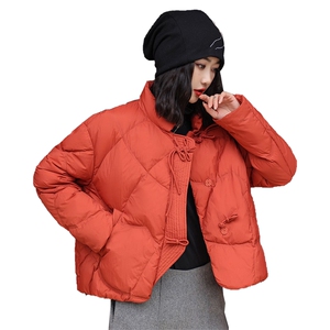 新中式盘扣轻薄羽绒服女2023冬季新款时尚洋气立领小个子鸭绒外套图片