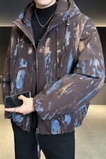 90新标2025冬季新款保暖时尚迷彩连帽鸭绒羽绒服男YR9136-P299，男装羽绒服，电商D342