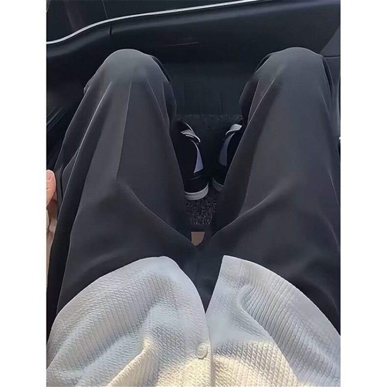 WE1639-P38潮流百搭ins流行原宿高质量冰丝西裤白色新款气质慵懒，男装西裤，电商B323A