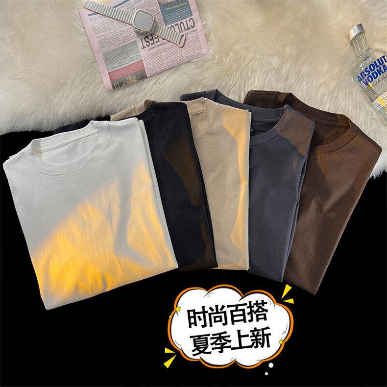 冰丝宽松短袖T恤男五分袖夏季薄款纯棉上衣T09-特批-3059,男装T恤,星座718
