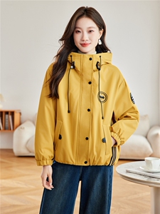现货2025冬装新款加绒加厚休闲精品女装棉衣棉服连帽派克服图片