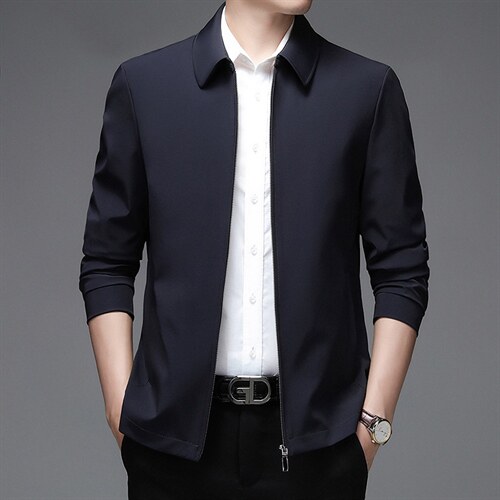 男装立领夹克男2023春季新款中青年男装商务免烫外套JHL9788-P120，男装夹克，电商B212（原钱塘6029）