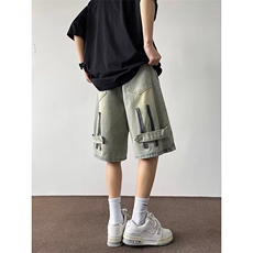 高街牛仔短裤男女韩版潮个性帅百搭2025夏季ins五分裤RK2687-P39，男装牛仔裤，星座412-3