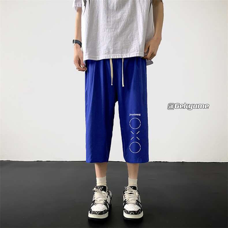 冰丝七分裤男大码速干短裤男五分裤黑地板风格QK72398-P25,男装休闲裤,电商A040