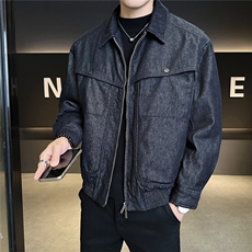 新标90羽绒服男冬季2025新款牛仔外套A313-5551-P235有报告，男装工装外套，电商A313