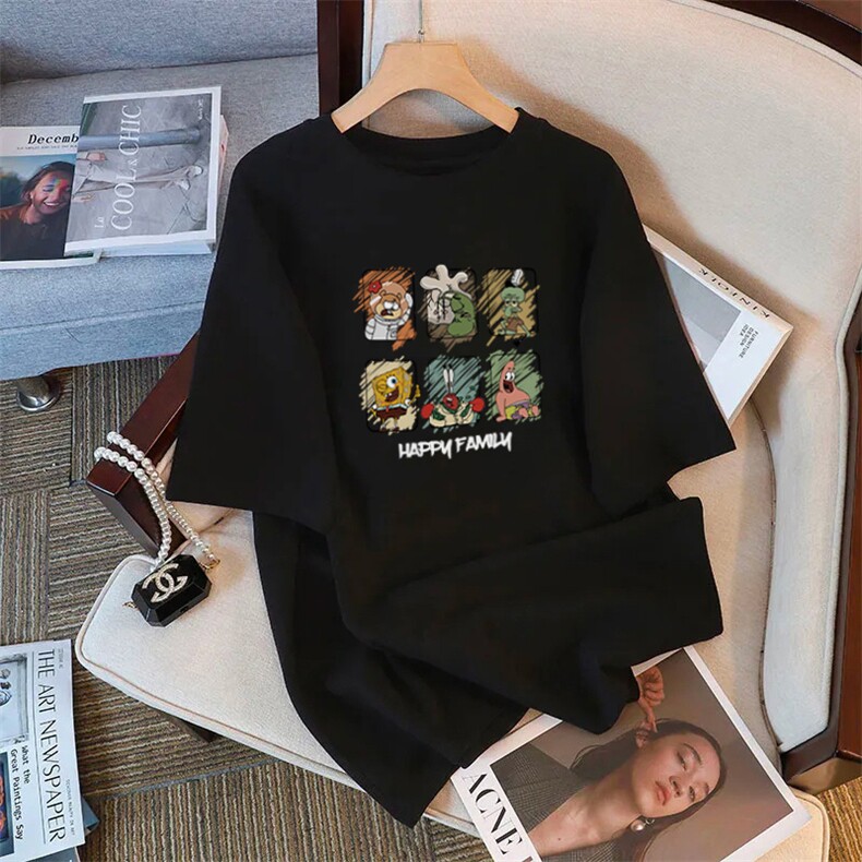 T0642-P25海绵宝宝快乐家族纯棉印花短袖动漫卡通学生上衣,男装T恤,星座617A-2