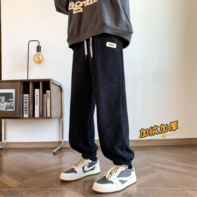 2022加绒加厚摇粒绒保暖冬季束脚休闲裤313A-1-NK65-P55控68,男装休闲裤,星座808A-1
