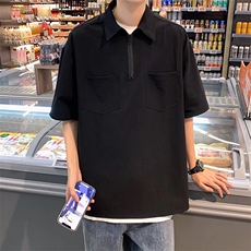夏季短袖男港风ins宽松翻领体恤韩版潮流百搭超火cec上衣T065-p30，男装T恤，星座1008-2