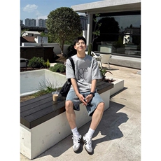 300g美式重磅潮牌纯棉短袖男夏季ins宽松街头时尚T恤百搭休闲上衣，男装牛仔裤，星座313A(原308A-2)