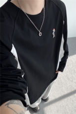 6XL-M美式潮牌印花长袖t恤男拼接撞色卫衣男上衣服CX3009-特P48，男装T恤，电商D206-1