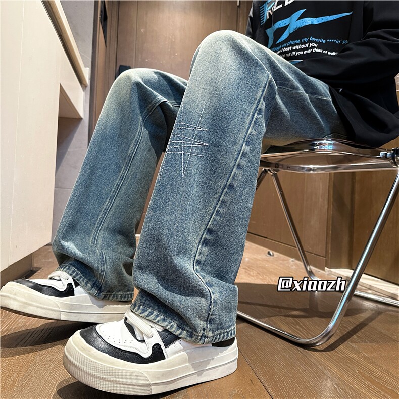 XZ616秋季新款水洗渐变设计感明线牛仔长裤TY1062特P40控78,男装休闲裤,星座512A（原616）