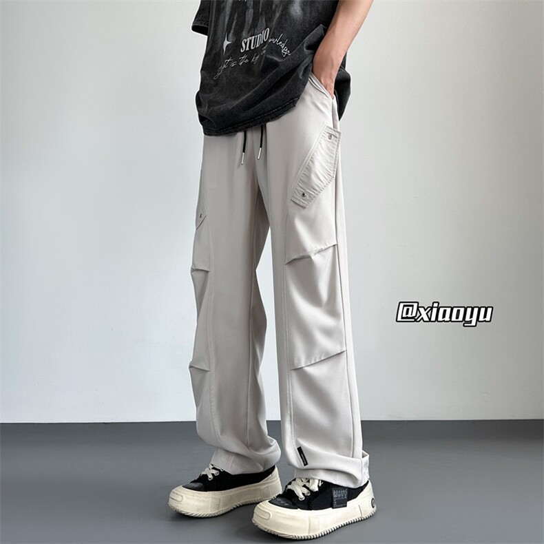 XZ616夏季新款冰丝垂感薄款工装裤长裤TY2493M-5XL特P35控68,男装工装外套,星座512A（原616）