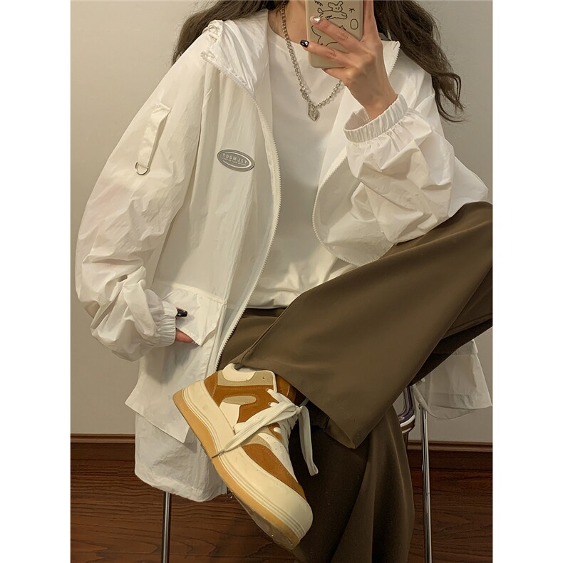 中性风连帽工装大口袋防晒衣女黄灯户外潮牌防晒服FS77009P50控78,男装夹克,星座226-1