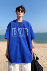 不断货纯棉重磅潮牌潮流青少年宽松圆领短袖T恤B219-Y232-P25，男装T恤，电商B219
