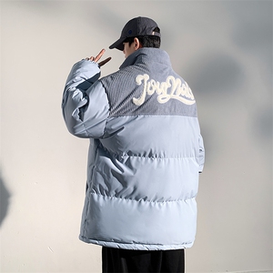 冬季青少年灯芯绒立领拼接外套休闲百搭面包服棉服5302-P78图片