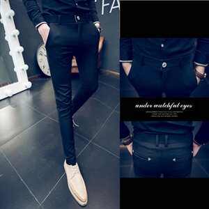 2021新款男士发型师休闲裤青年修身夜店时尚长裤A450-K514,男装休闲裤,星座1904A