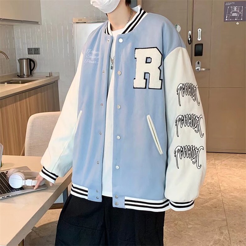 潮流夹克潮男春季棒球领夹克HY11P67图片